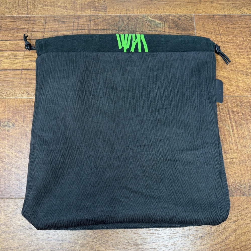 LOEWE Black Canvas Yellow Floral Tulip Drawstring Pouch Bag FLAWED - Picture 7 of 16